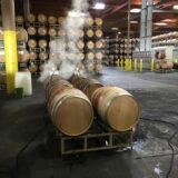 wine barrels steaming