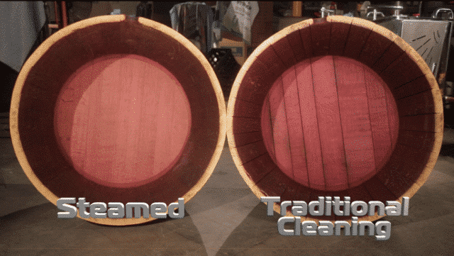 Comparison of the Optima Steamer with a hot water pressure washer for barrel sanitation